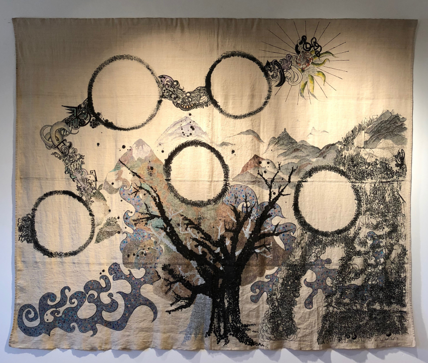 Detail of an artwork.